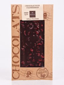 Ciocolata Bovetti Neagra cu 73% Cacao si Merisoare